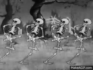 silly symphony - the skeleton dance 1929 disney short on Make a GIF